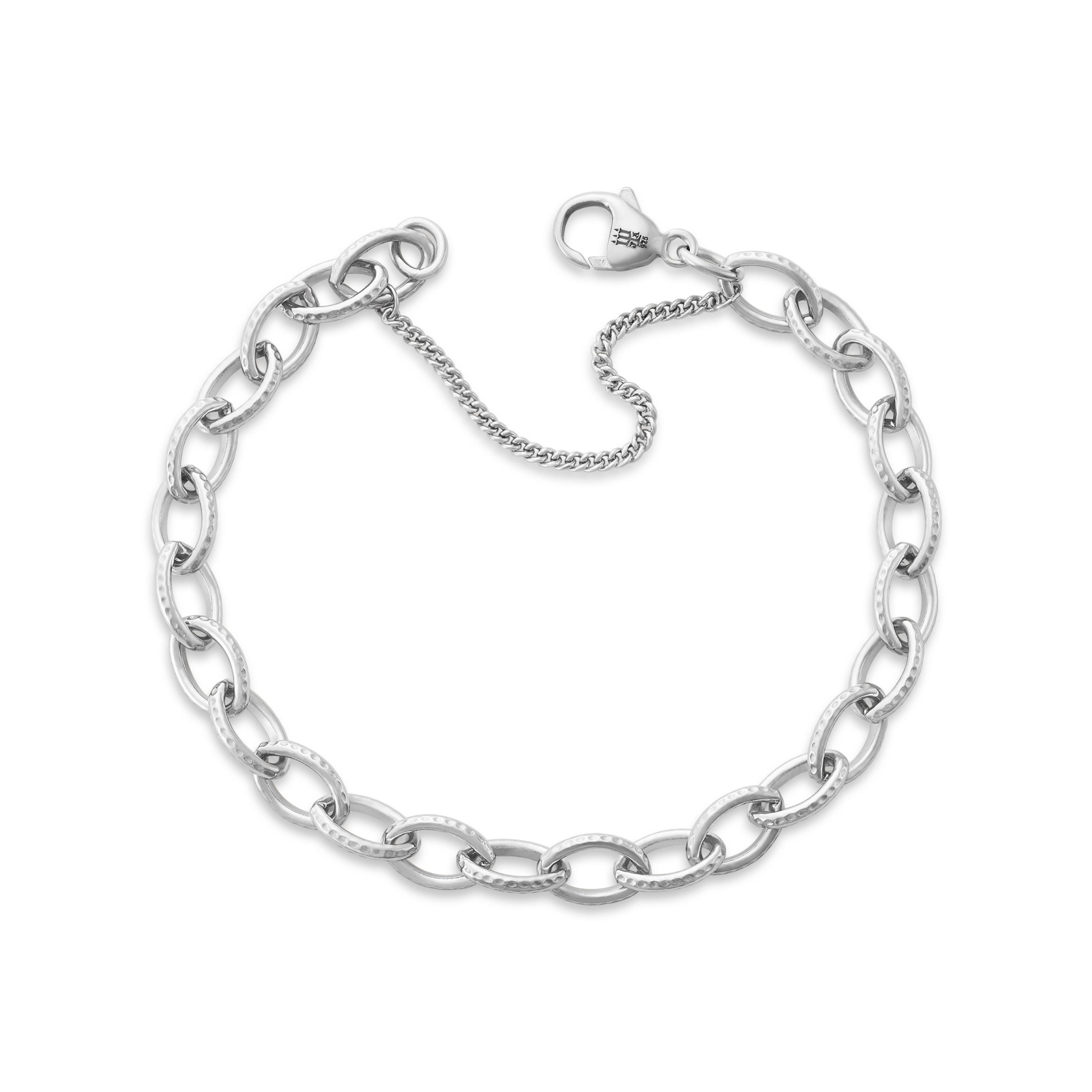 Textured Oval Charm Bracelet - Image 2