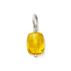 Faceted Lab-Created Golden Sapphire Gemstone Bead Pendant