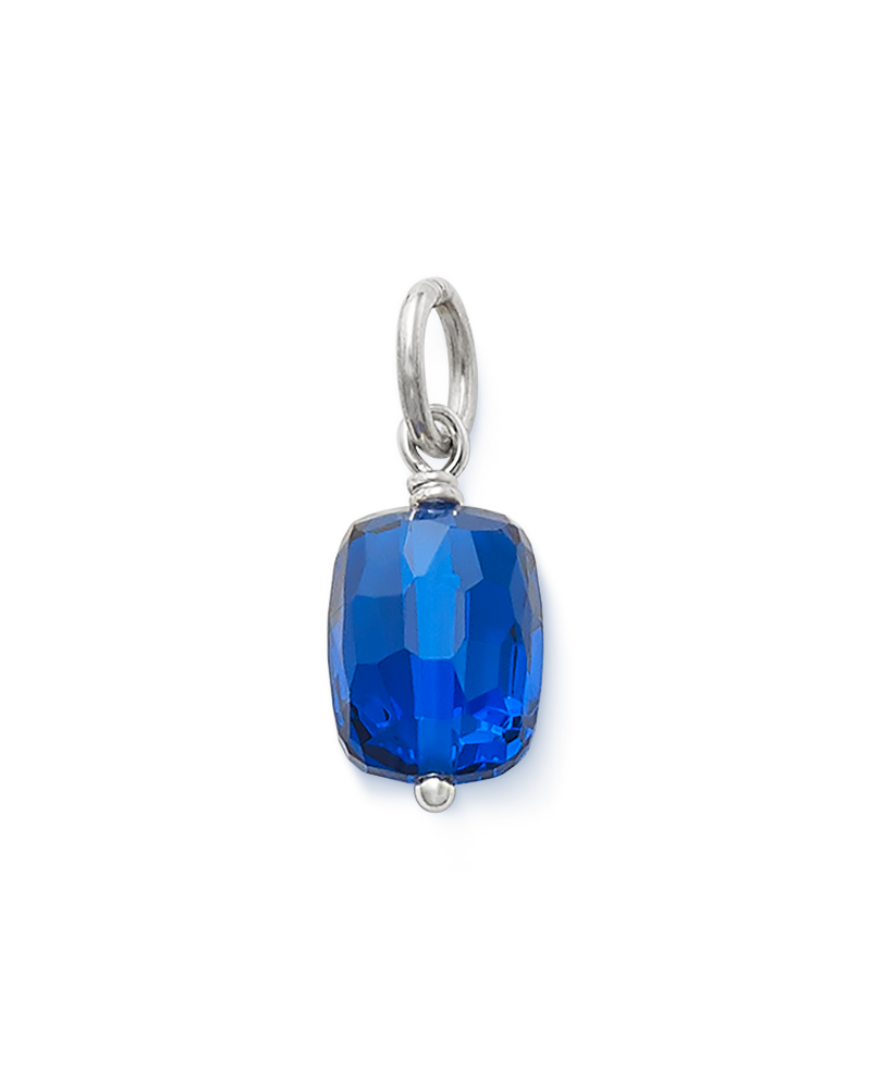 Faceted Lab-Created Blue Spinel Gemstone Bead Pendant
