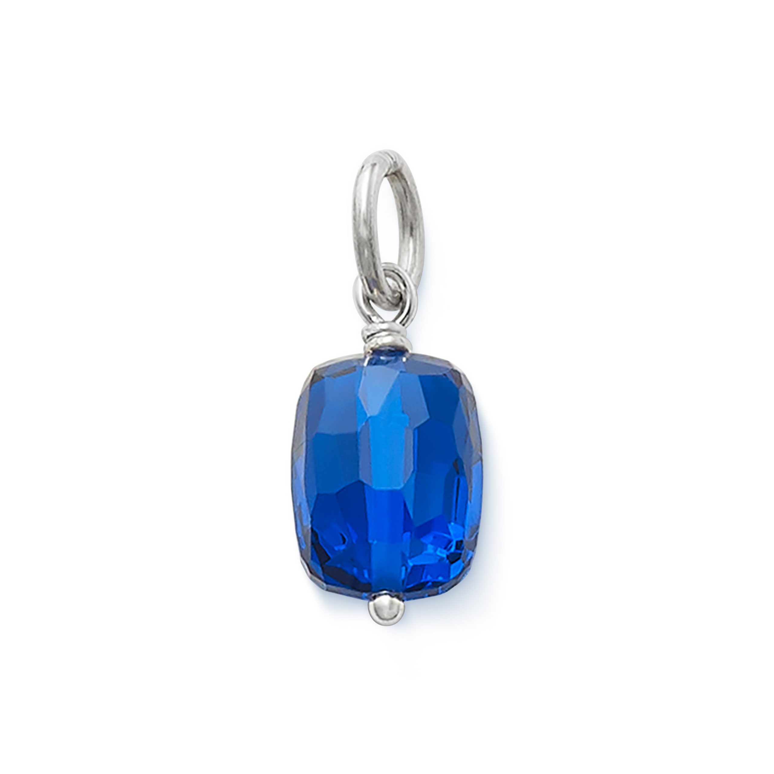 Faceted Lab-Created Blue Spinel Gemstone Bead Pendant - Image 2