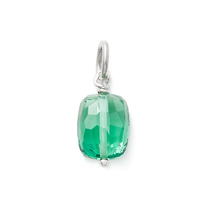 Faceted Lab-Created Green Amethyst Gemstone Bead Pendant