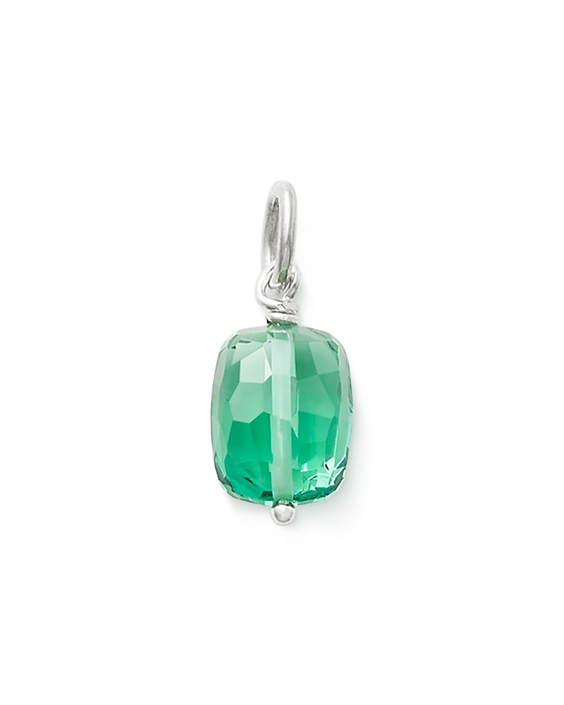 Faceted Lab-Created Green Amethyst Gemstone Bead Pendant