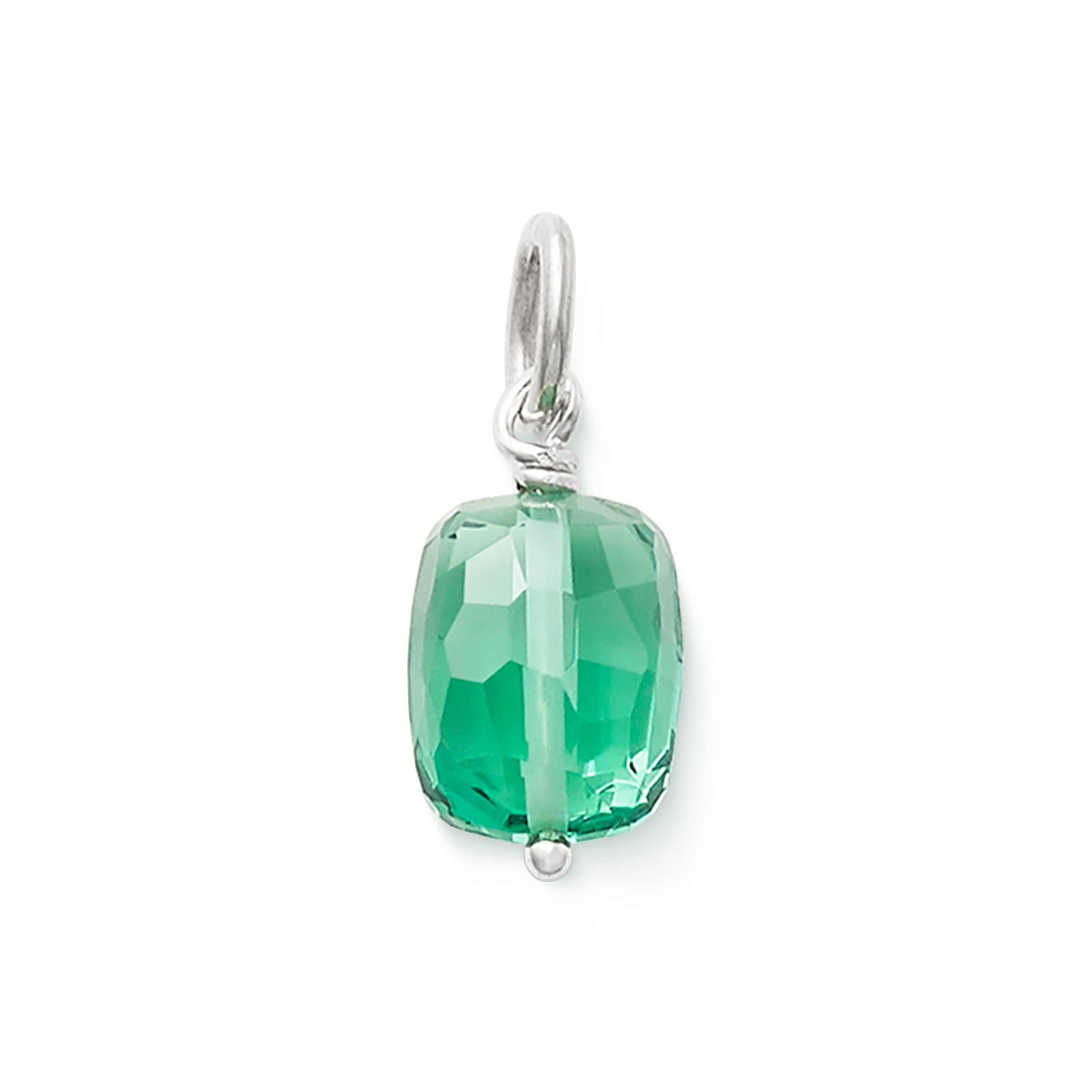 Faceted Lab-Created Green Amethyst Gemstone Bead Pendant - Image 2