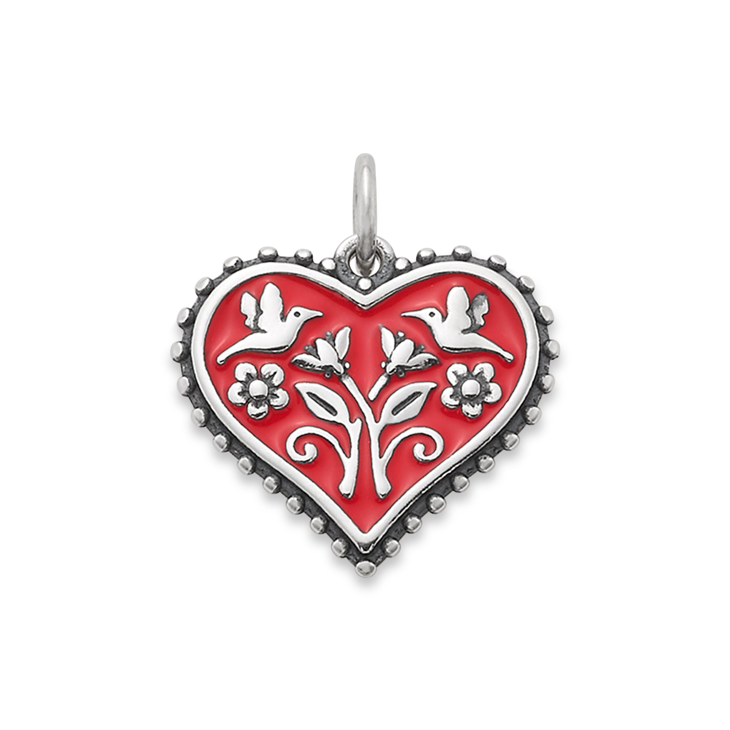 Enamel Red Hearts in Bloom Charm - Image 2