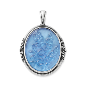 Sculpted Bluebonnet Triplet Pendant