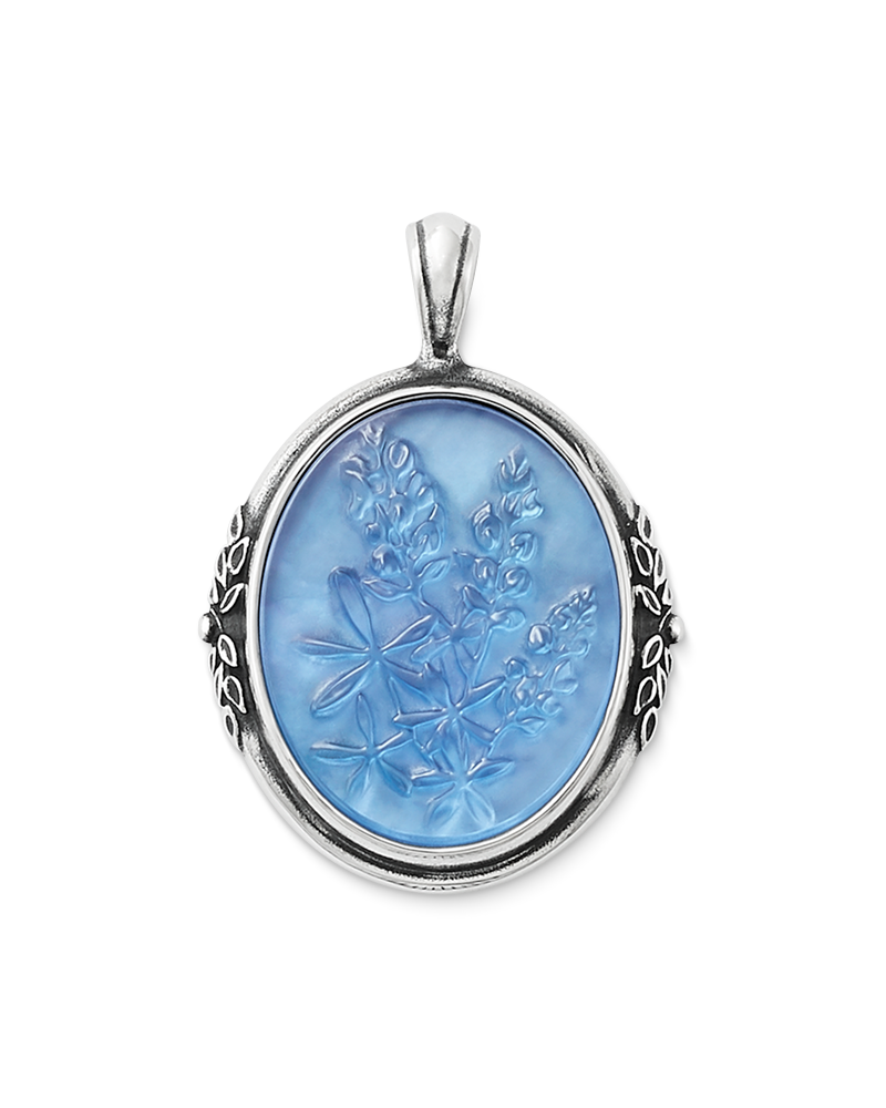 Sculpted Bluebonnet Triplet Pendant