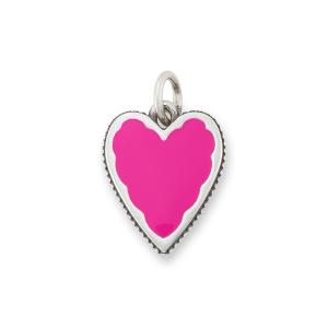 Enamel Dark Pink Heart Charm