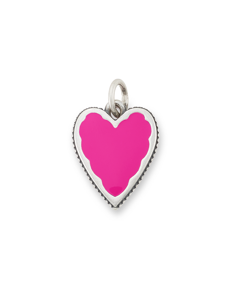 Enamel Dark Pink Heart Charm