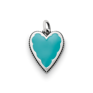 Enamel Teal Heart Charm