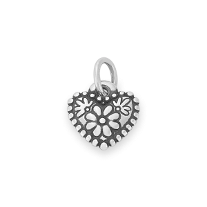 Petite Floral Heart Charm
