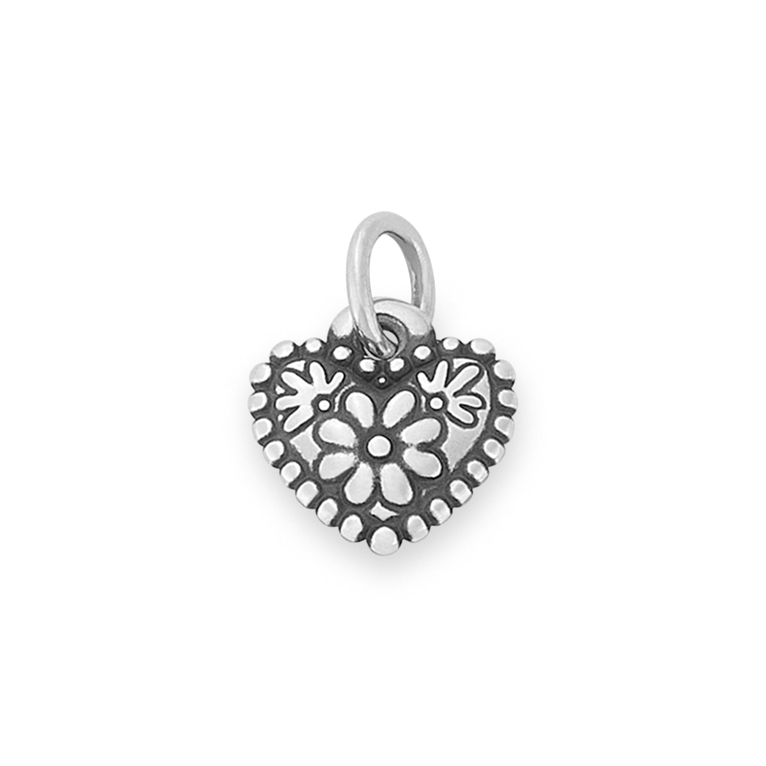 Petite Floral Heart Charm - Image 2