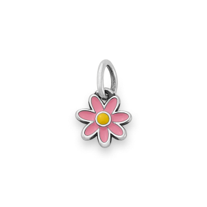 Enamel Pink and Yellow Mini Flower Charm