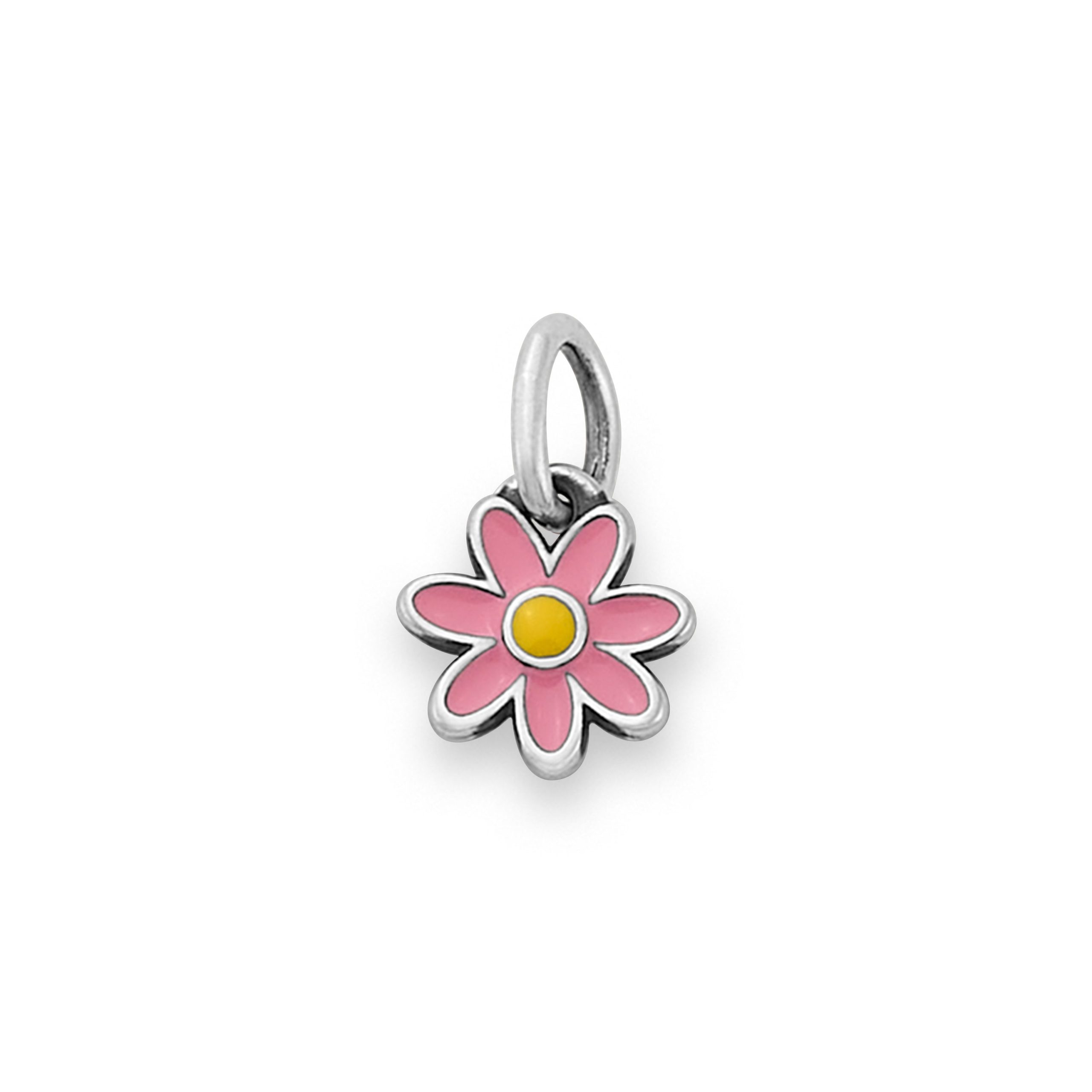 Enamel Pink and Yellow Mini Flower Charm - Image 2
