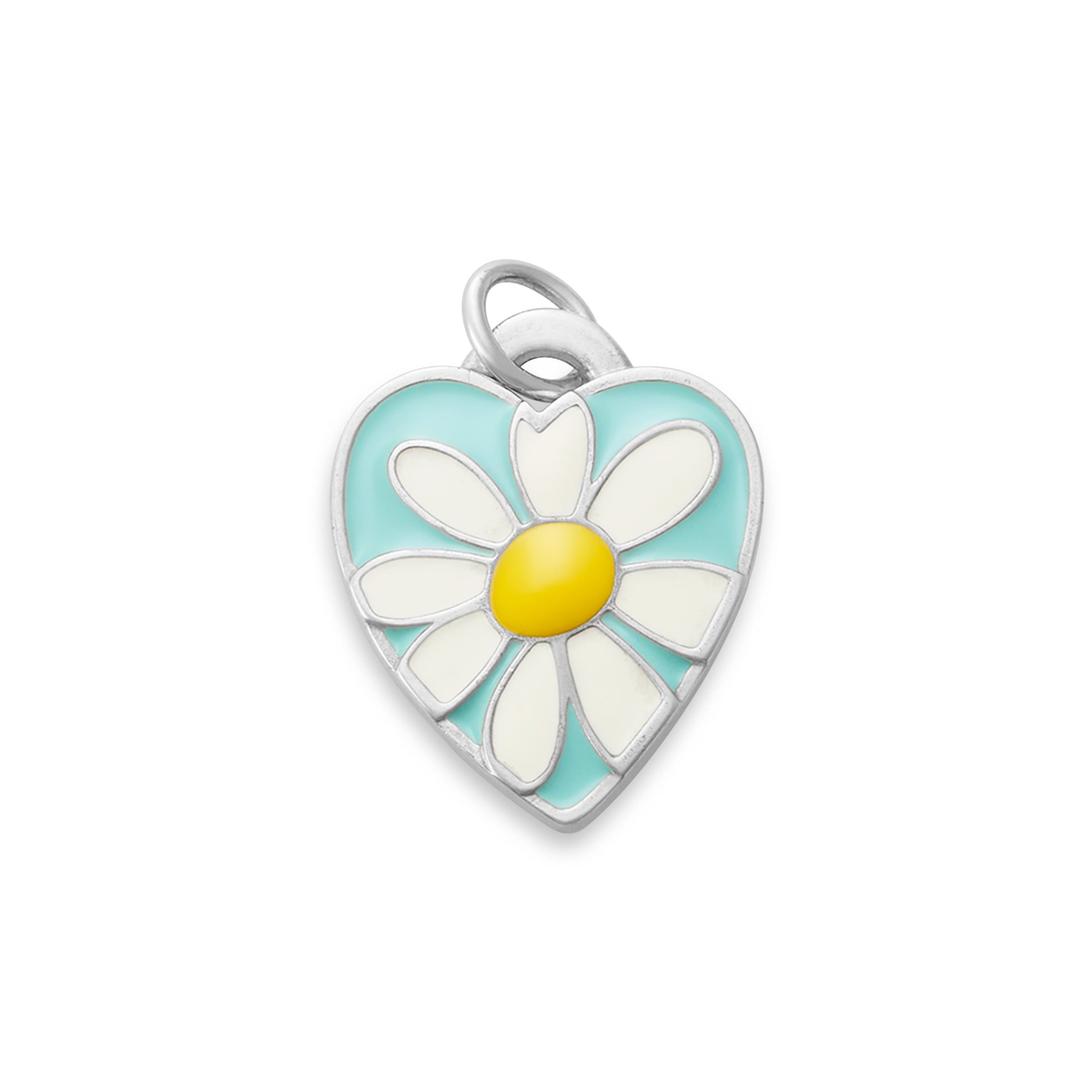 Enamel Daisy Heart Charm - Image 2