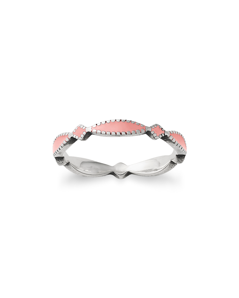 Enamel Pink Cordoba Stacker Ring - Image 3