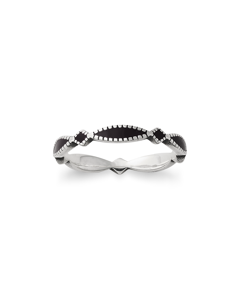 Enamel Black Cordoba Stacker Ring - Image 3