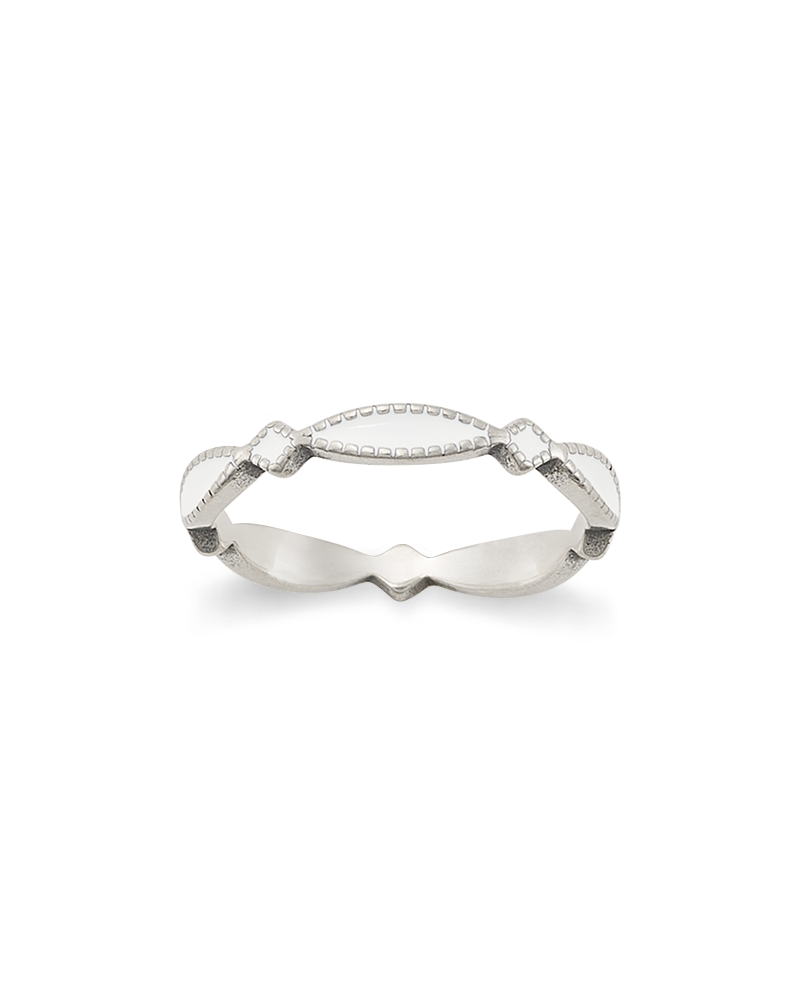 Enamel White Cordoba Stacker Ring - Image 3