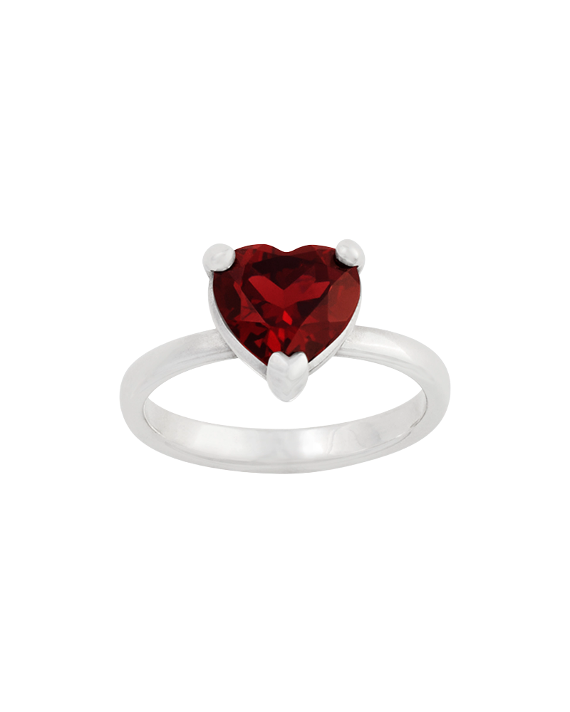 Heart Gemstone Ring with Garnet - Image 3
