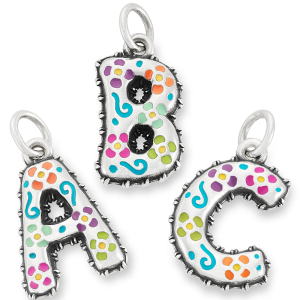 Enamel Consuela Floral Initial Charm