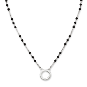 Enamel Beaded Chain Changeable Charm Holder Necklace