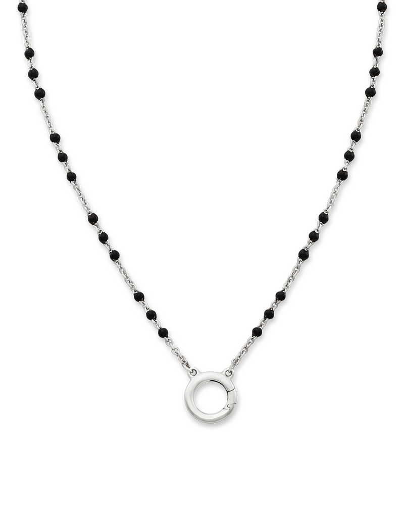 Enamel Beaded Chain Changeable Charm Holder Necklace