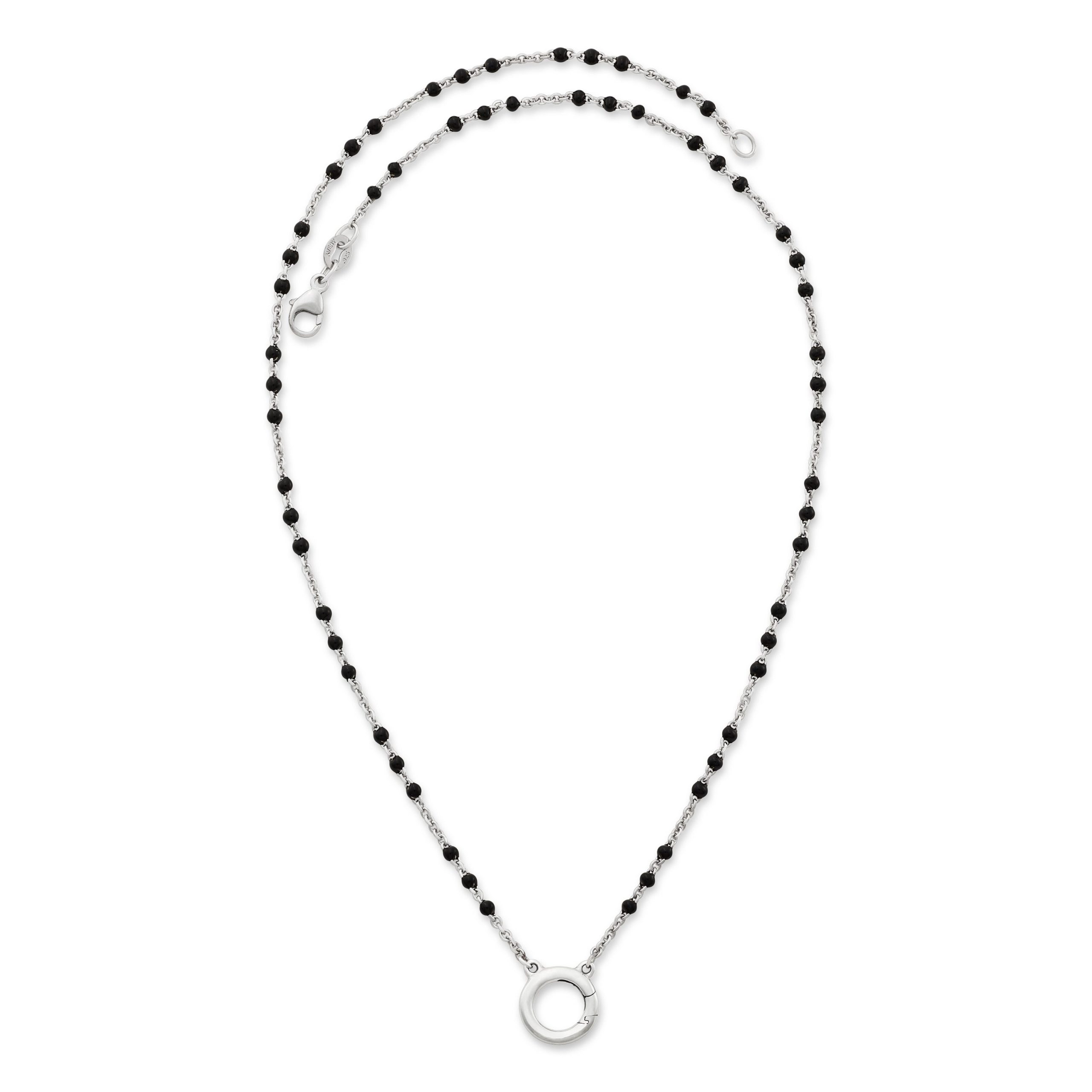 Enamel Beaded Chain Changeable Charm Holder Necklace - Image 3