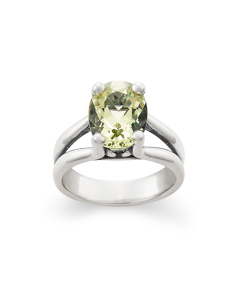 Oval Prasiolite Ring