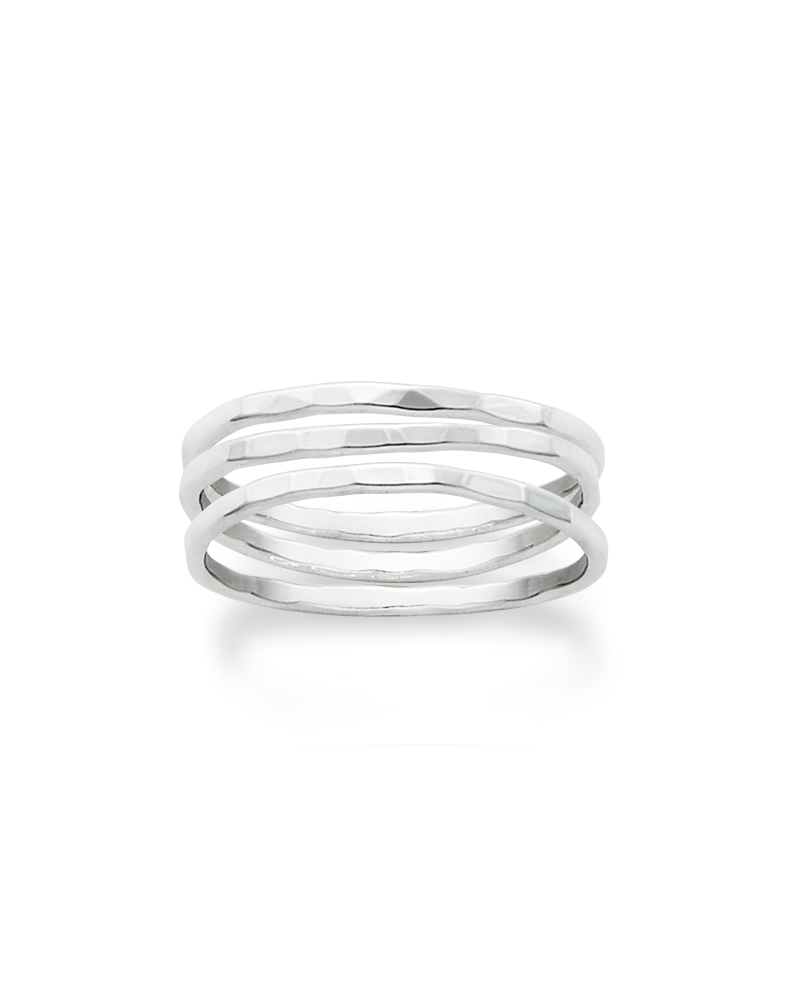 Delicate Forged Sterling Silver Rings