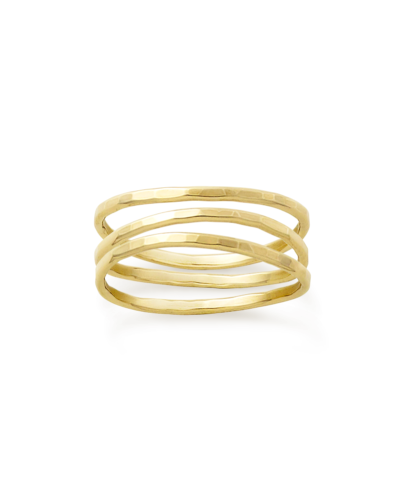 Delicate Forged Gold Rings