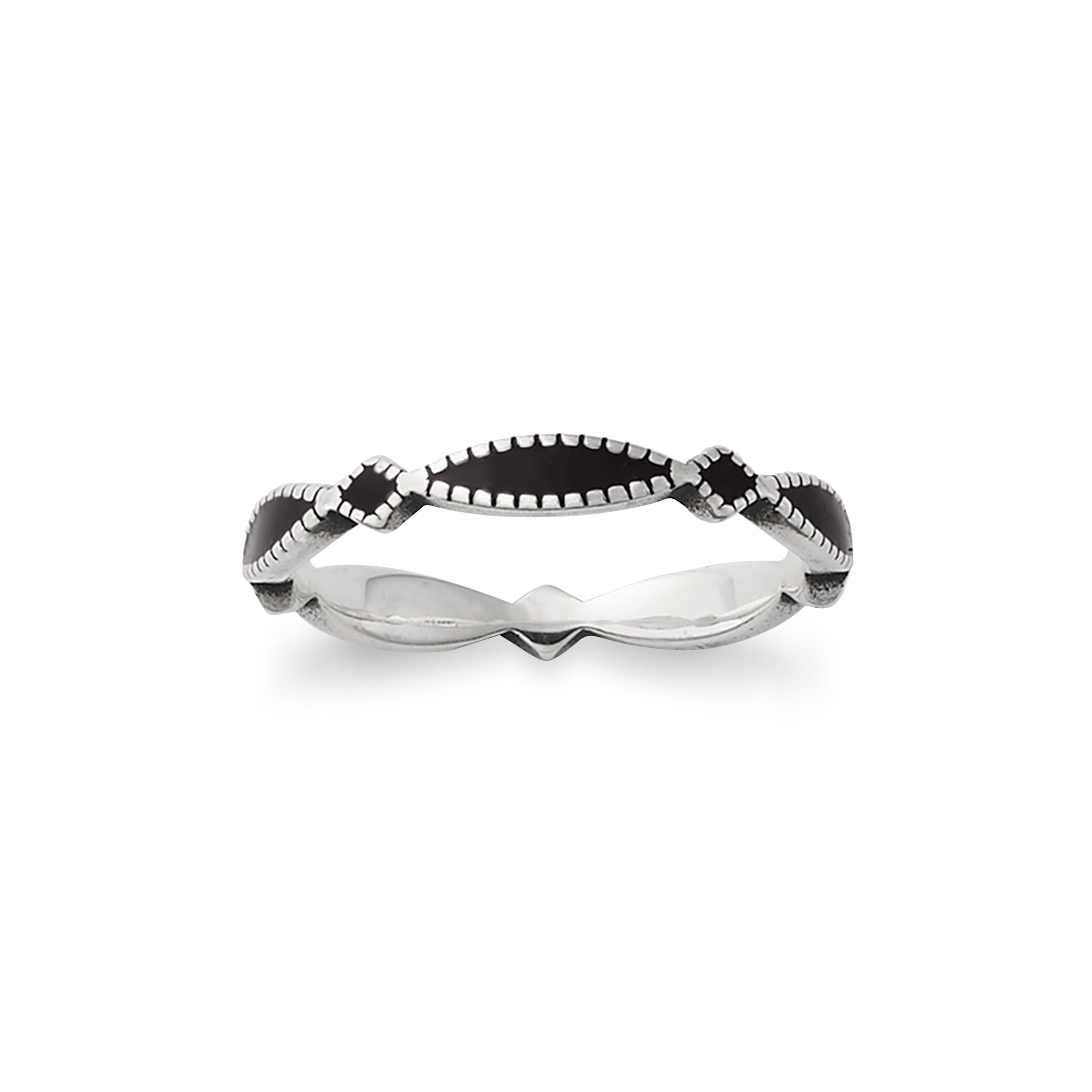 Enamel Black Cordoba Stacker Ring - Image 2
