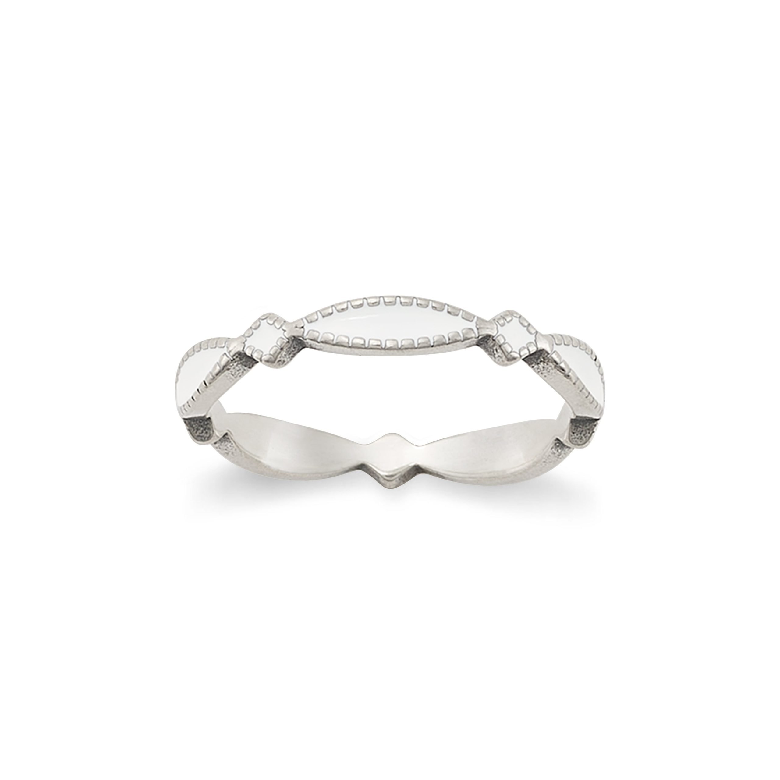 Enamel White Cordoba Stacker Ring - Image 2