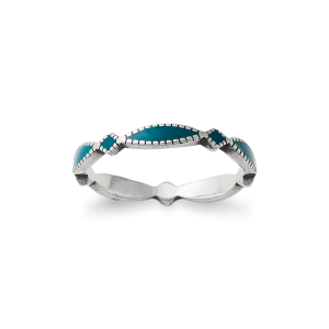 Enamel Blue Cordoba Stacker Ring