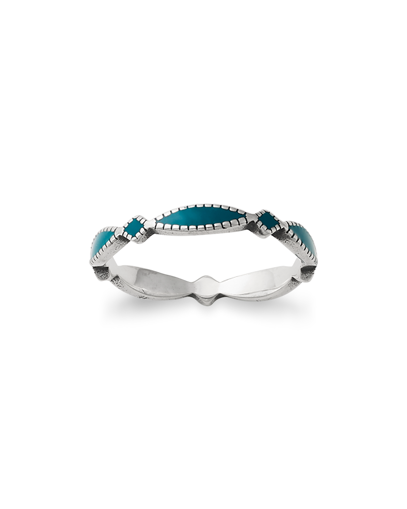 Enamel Blue Cordoba Stacker Ring