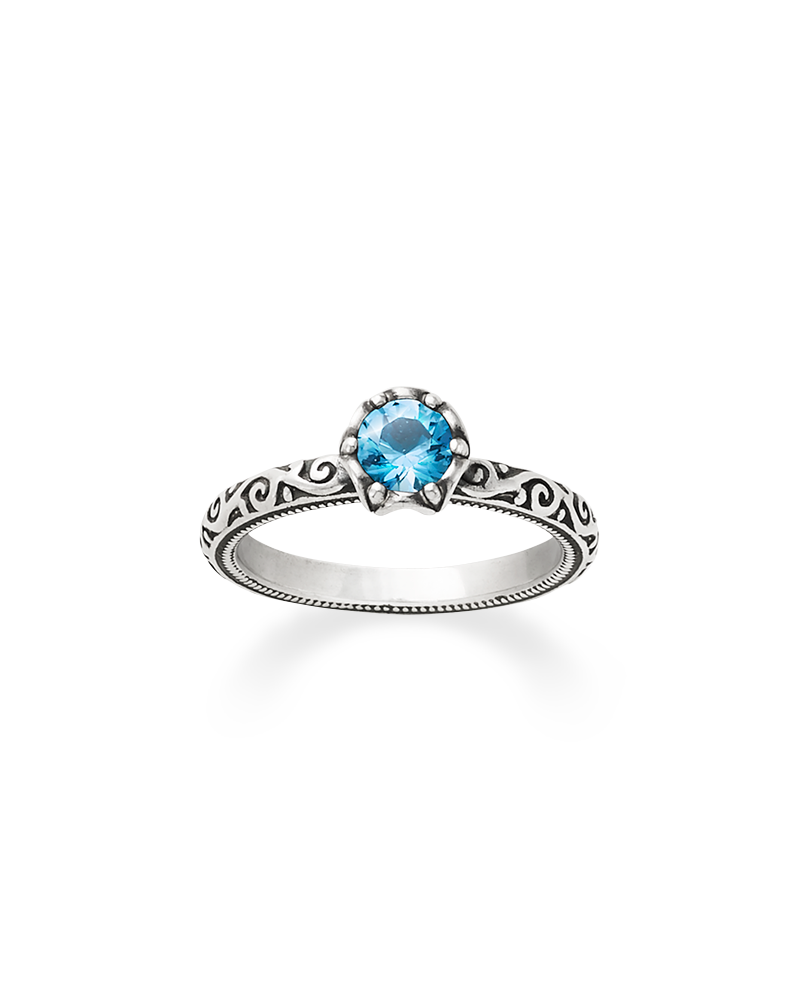 Cherished Birthstone Ring with Blue Topaz