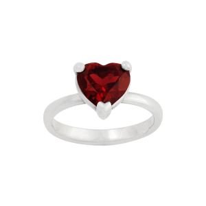 Heart Gemstone Ring with Garnet