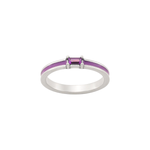 Enamel Purple Gemstone Stacker Ring