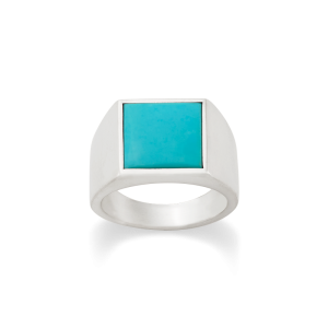 Classic Gemstone Signet Ring with Turquoise