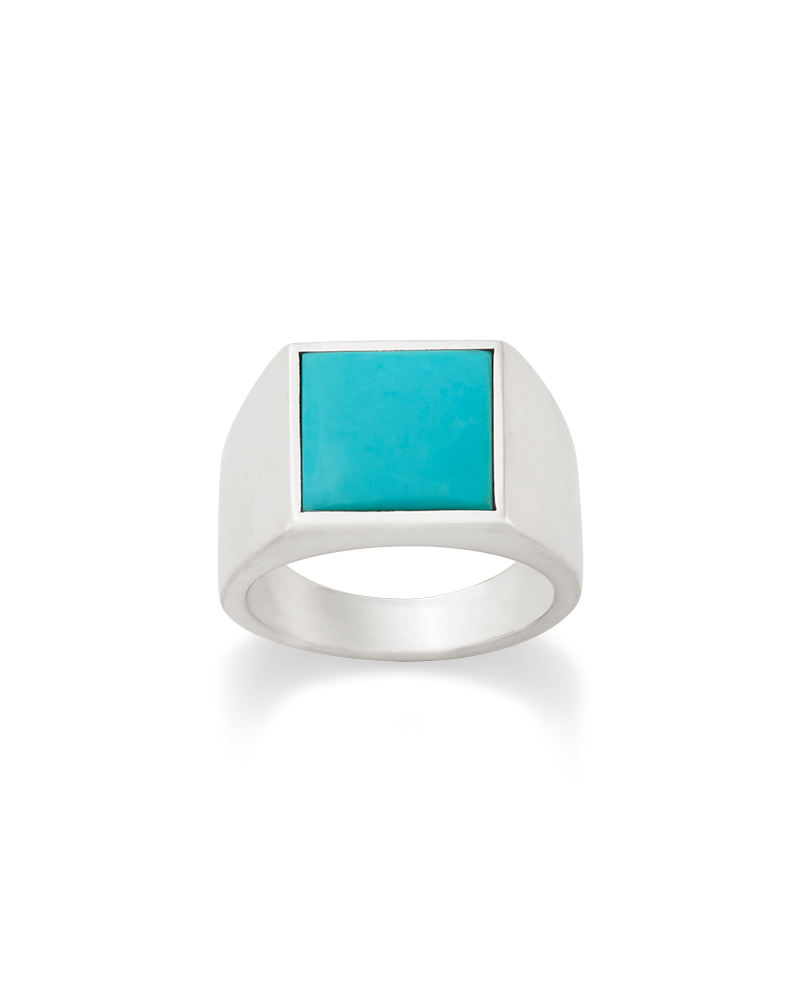 Classic Gemstone Signet Ring with Turquoise